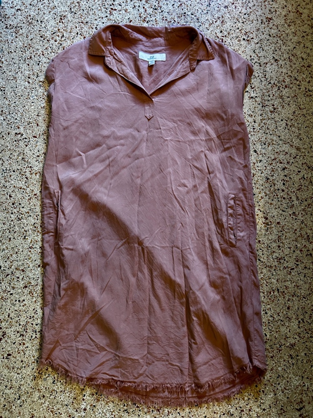 Thread & Supply oversized shirt dress Sleeveless Collared in Mauve size XS